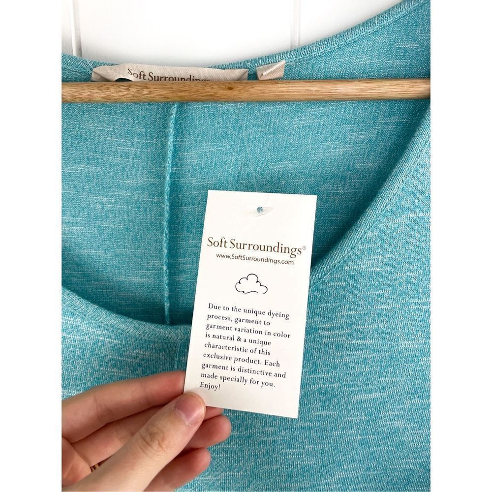 NWT Soft Surroundings Electra Cold Shoulder Maxi Dress Pockets Sky Blue‎ Size PL - Picture 6 of 10